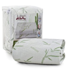 Bamboo waterproof mattress protector, hypoallergenic breathable deep fitted bed cover