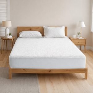 Terry cloth waterproof mattress protector, absorbent breathable and noiseless