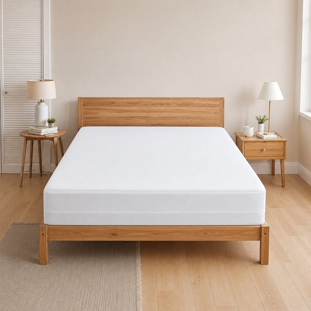 Six-sided zippered waterproof mattress encasement, breathable and noiseless